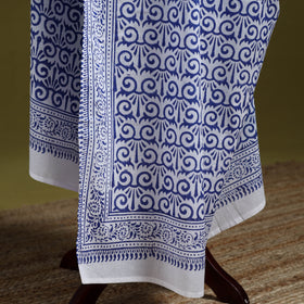 Cotton sanganeri floral dupatta 40 - handcrafted