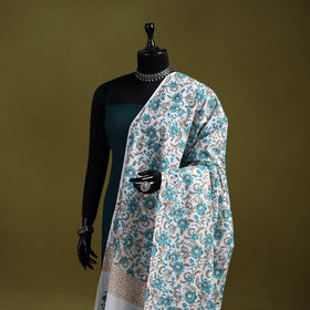 Cotton sanganeri floral dupatta 47 - handcrafted