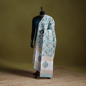 Cotton sanganeri floral dupatta 47 - handcrafted