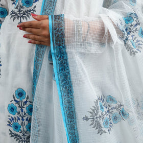 Buy Block Print Cotton Sanganeri Kurta Set