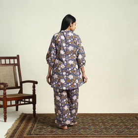 Buy Cotton Blue Sanganeri Block Print Night Suit Set Online 