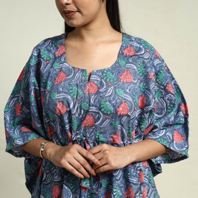 Blue Cotton Sanganeri Block Print Night Suit Set 