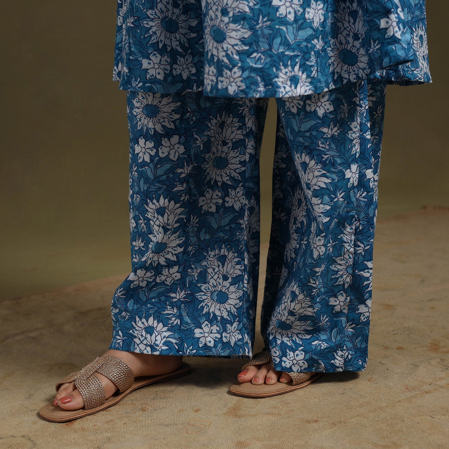 Blue Cotton Sanganeri Block Print Co-Ord Set