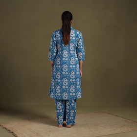 Blue Cotton Sanganeri Block Print Co-Ord Set