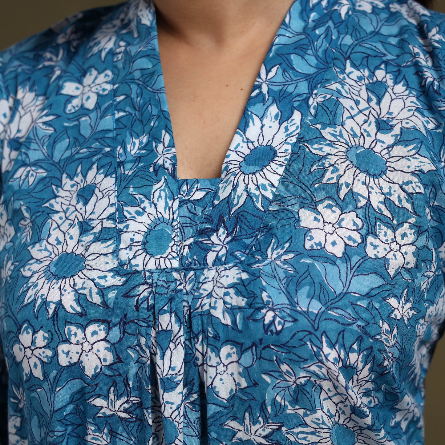 Blue Cotton Sanganeri Block Print Co-Ord Set