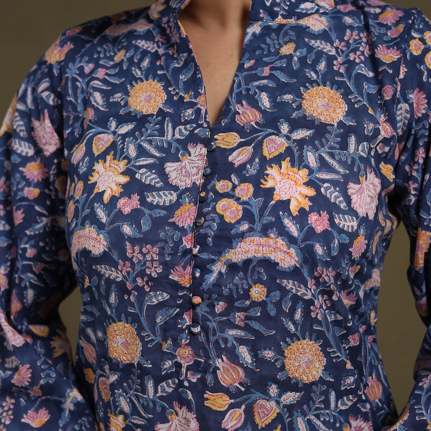 Blue Cotton Sanganeri Block Print Co-Ord Set