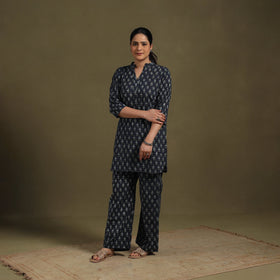 Blue Cotton Sanganeri Block Print Co-Ord Set