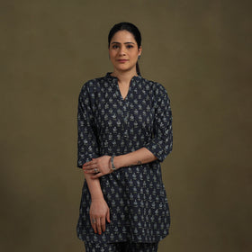 Blue Cotton Sanganeri Block Print Co-Ord Set