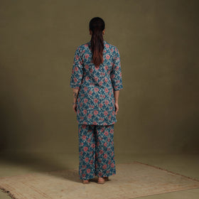 Blue Cotton Sanganeri Block Print Co-Ord Set