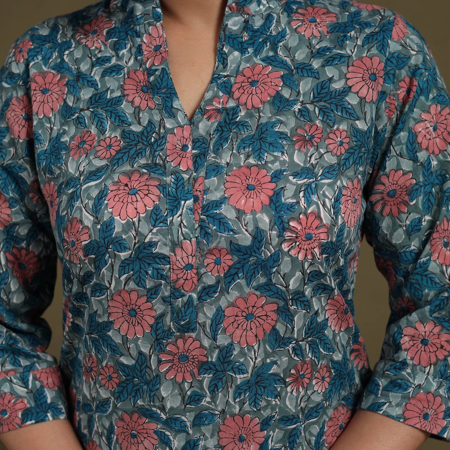 Blue Cotton Sanganeri Block Print Co-Ord Set