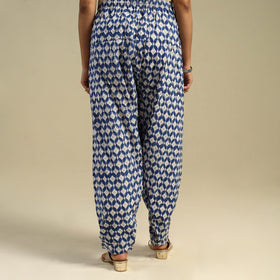 Blue Block Print Cotton Sanganeri Salwar