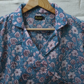 Buy Blue Block Print Cotton Sanganeri Stitched Blouse