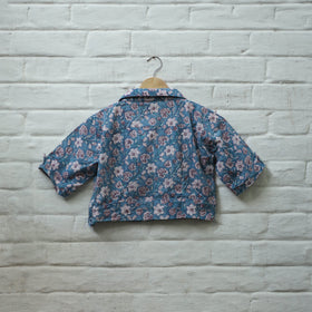 Buy Blue Block Print Cotton Sanganeri Stitched Blouse