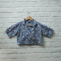 Buy Blue Block Print Cotton Sanganeri Stitched Blouse