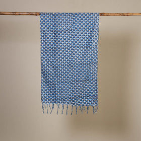 Block Print Cotton Sanganeri Stole with Tassels