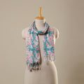 Block Print Cotton Sanganeri Stole with Tassels