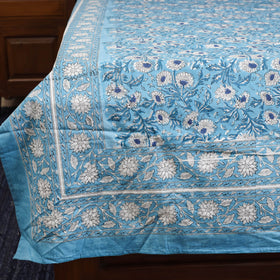 Blue - cotton single sanganeri bed sheet (90 x 60 in) 34