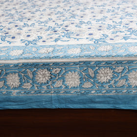 Blue - cotton single sanganeri bed sheet (90 x 60 in) 38