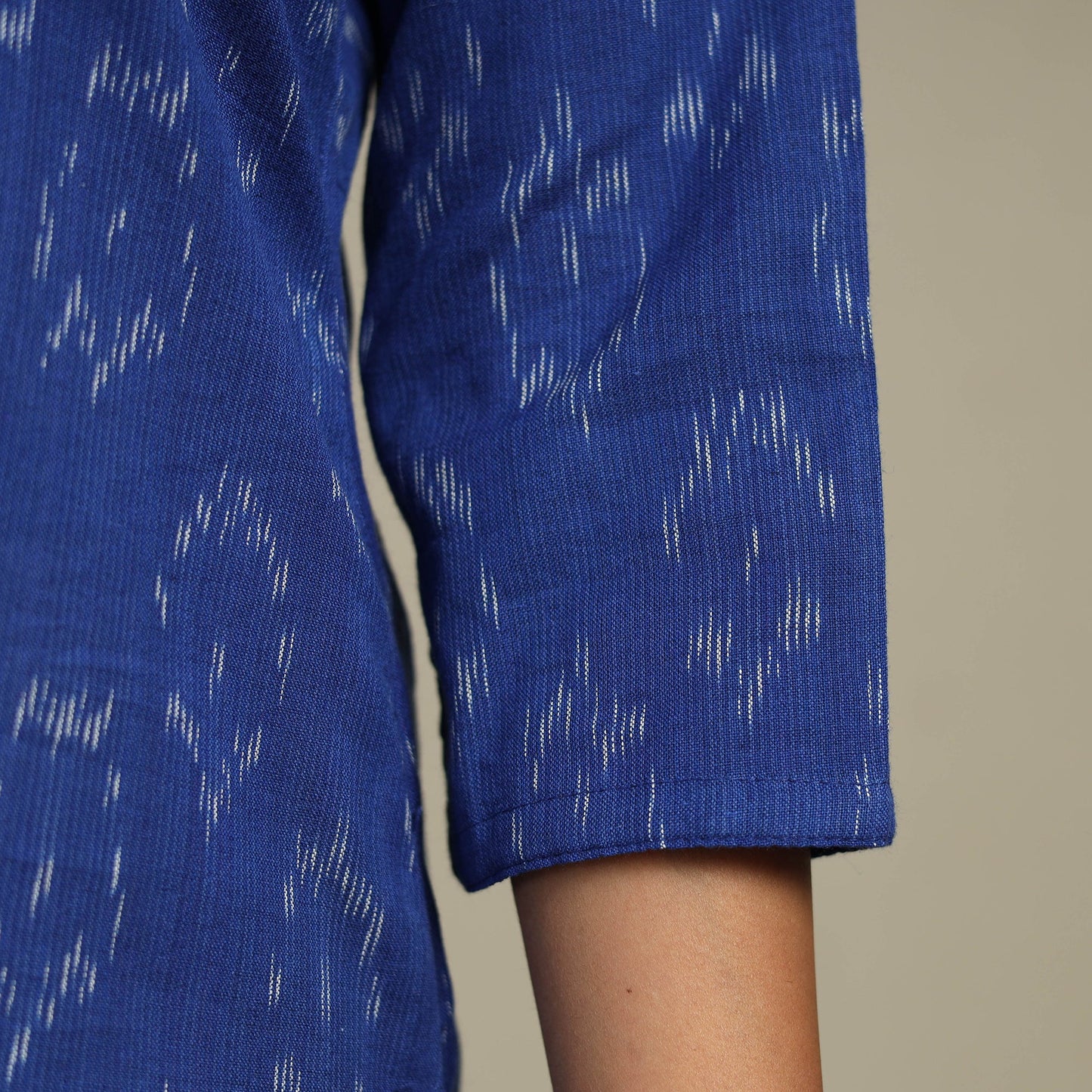 Blue Cotton Straight Pochampally Ikat Kurta