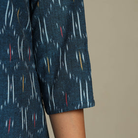 Blue Cotton Straight Pochampally Ikat Kurta