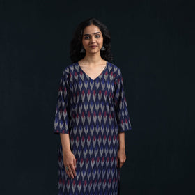 Cotton straight pochampally ikat kurta for women 10