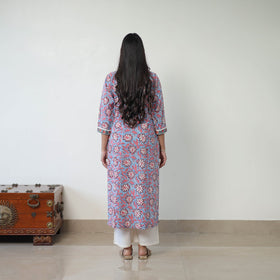  Blue Sanganeri Print Kurta for Women 