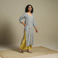 Blue - cotton straight sanganeri kurta 10 - s - handcrafted