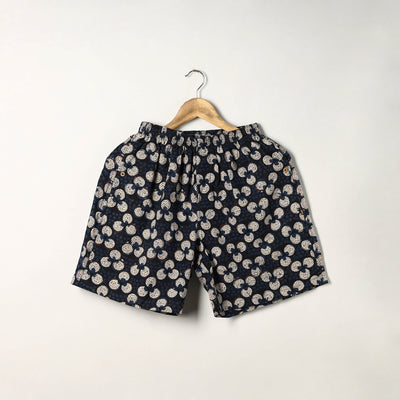 Blue - cotton unisex bagru shorts/boxer 10 - xl