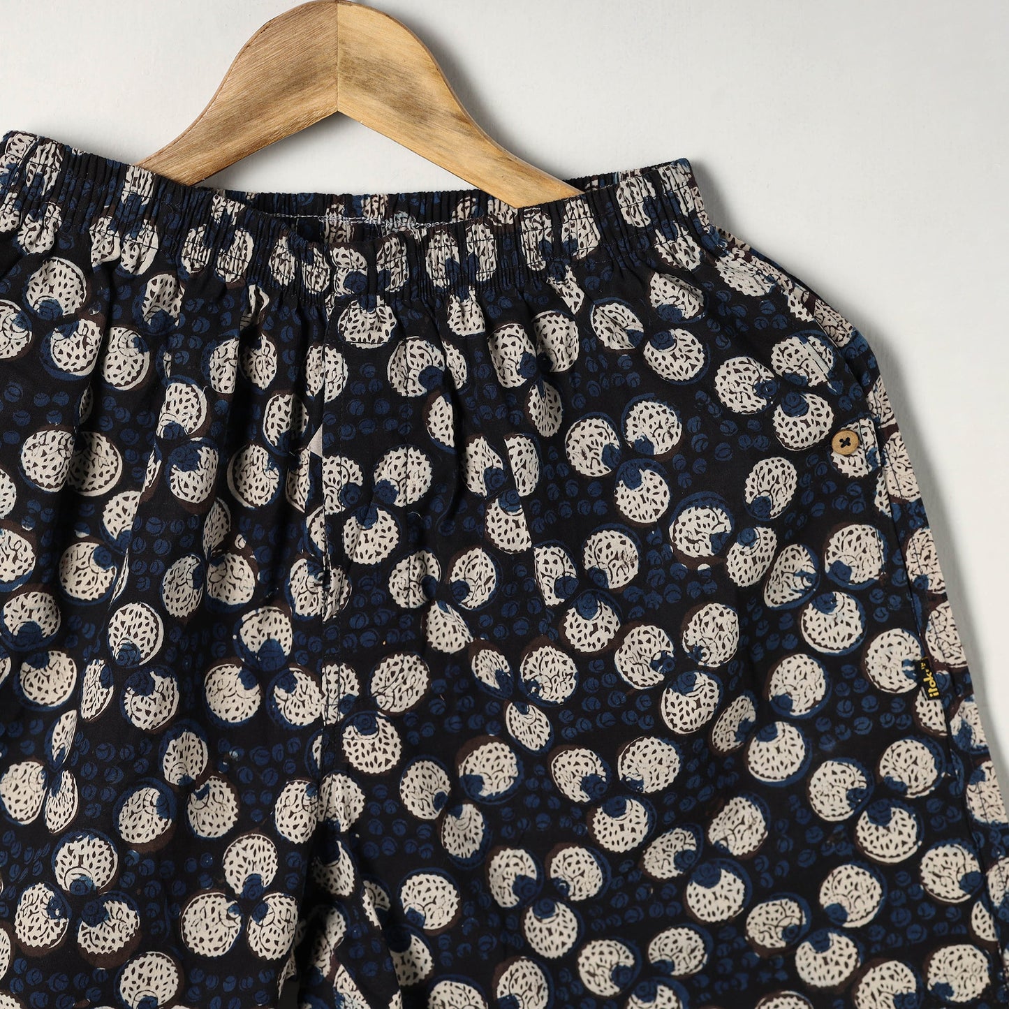 Blue - cotton unisex bagru shorts/boxer 10 - xl