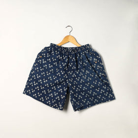 Blue - cotton unisex bagru shorts/boxer 16 - xl