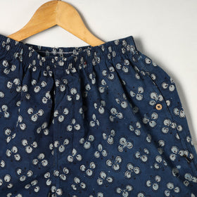 Blue - cotton unisex bagru shorts/boxer 16 - xl