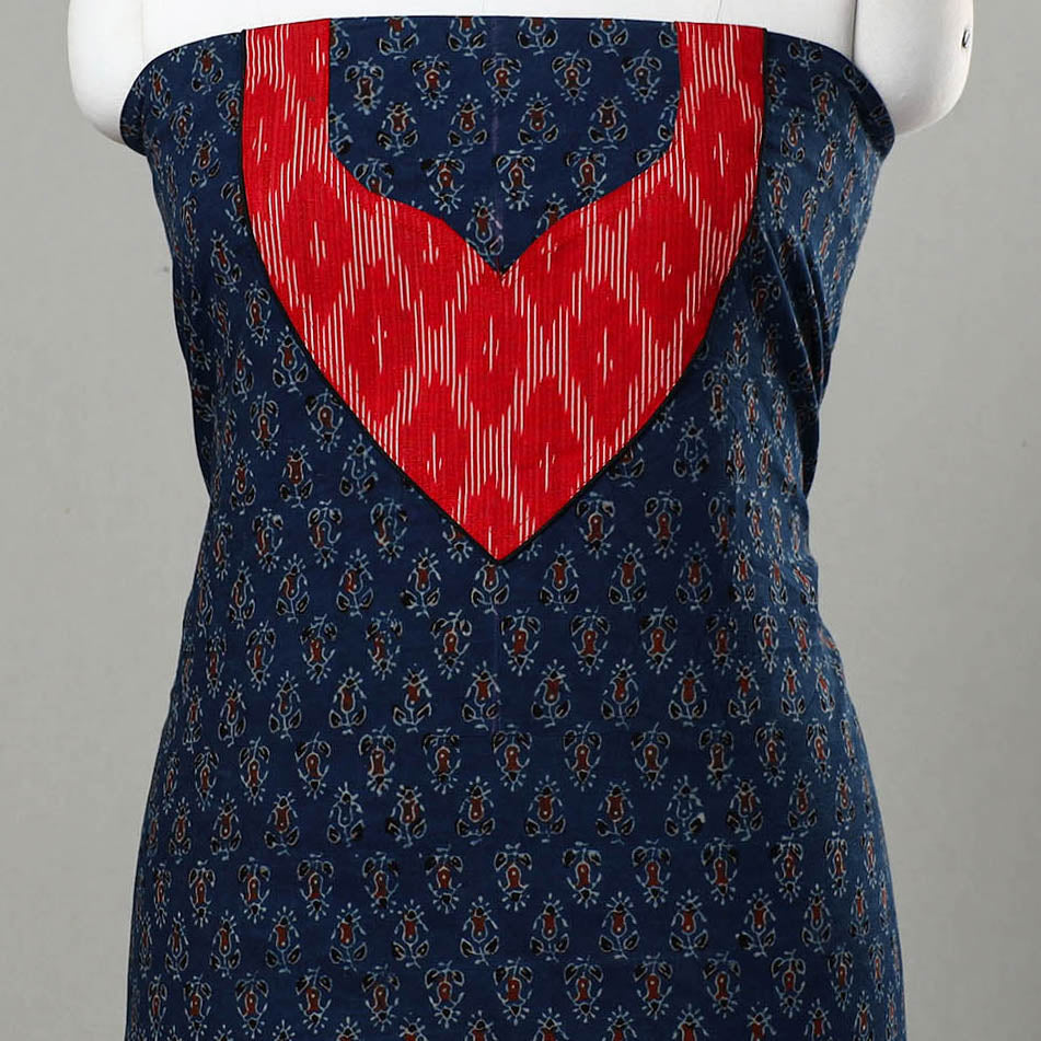 Buy Traditional Ajrakh Print Kurta Material Online in India