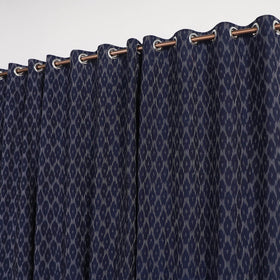 Blue - cotton window pochampally ikat curtain (5 x 3 feet)