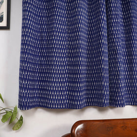 Blue - cotton window pochampally ikat curtain (5 x 3 feet)