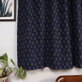 Blue - cotton window pochampally ikat curtain (5 x 3 feet)