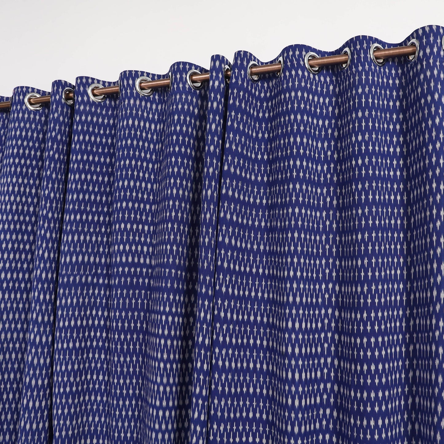 Blue - cotton window pochampally ikat curtain (5 x 3 feet)