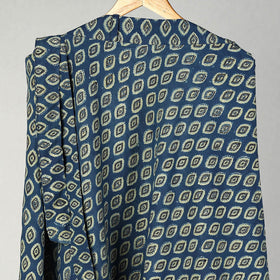 Blue - Block Print Cotton Wrap Around Ajrakh Skirt 04