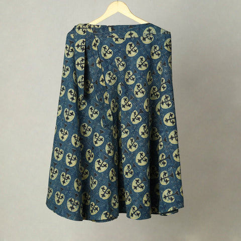 Buy Block Print Cotton Wrap Around Ajrakh Skirt Online