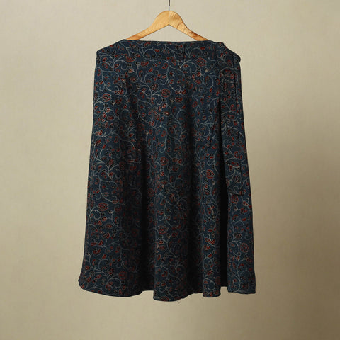 Blue - cotton wrap around skirt 27 - handcrafted