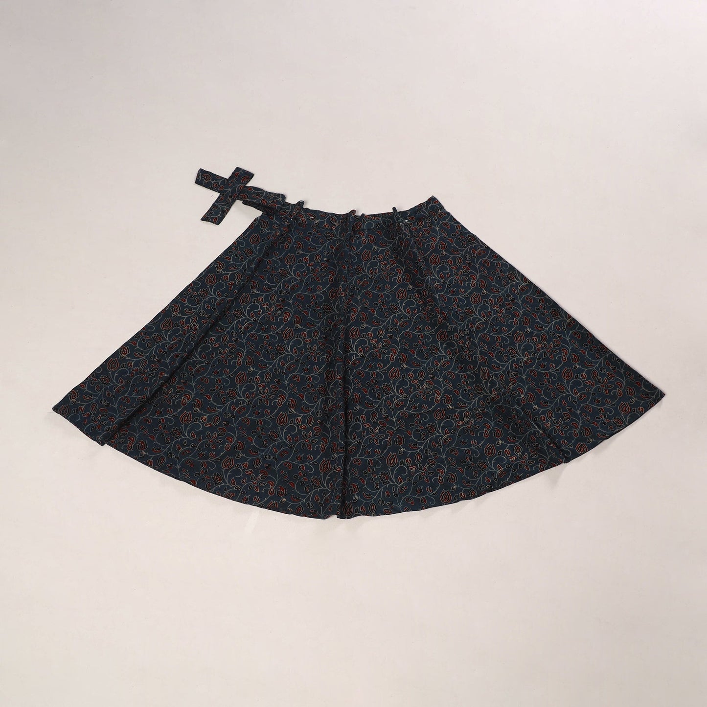 Blue - cotton wrap around skirt 27 - handcrafted