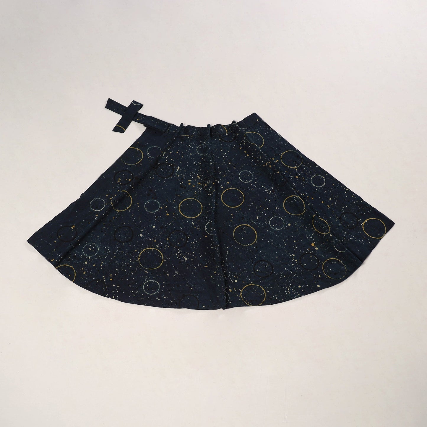 Blue - cotton wrap around skirt 36 - handcrafted
