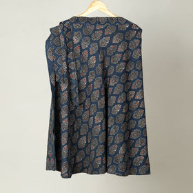 Blue - cotton wrap around skirt 40 - handcrafted