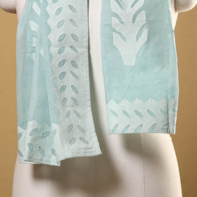 Cut Work Cotton Blue Barmer Applique Stole