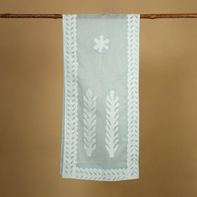 Cut Work Cotton Blue Barmer Applique Stole