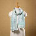 Cut Work Cotton Blue Barmer Applique Stole