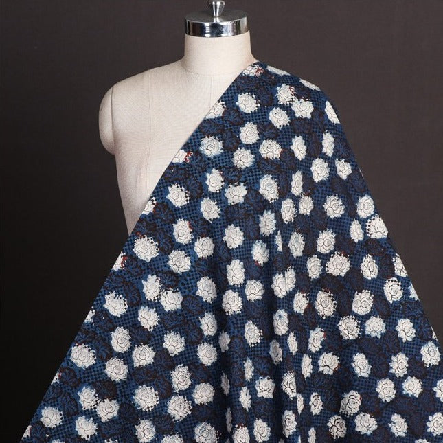 Traditional Bagru Dabu Print Fabric from Rajasthan