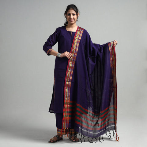 Blue - dark purple - dharwad cotton kurta with palazzo &