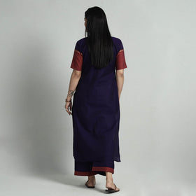 Blue - dark purple dharwad cotton kurta with palazzo &