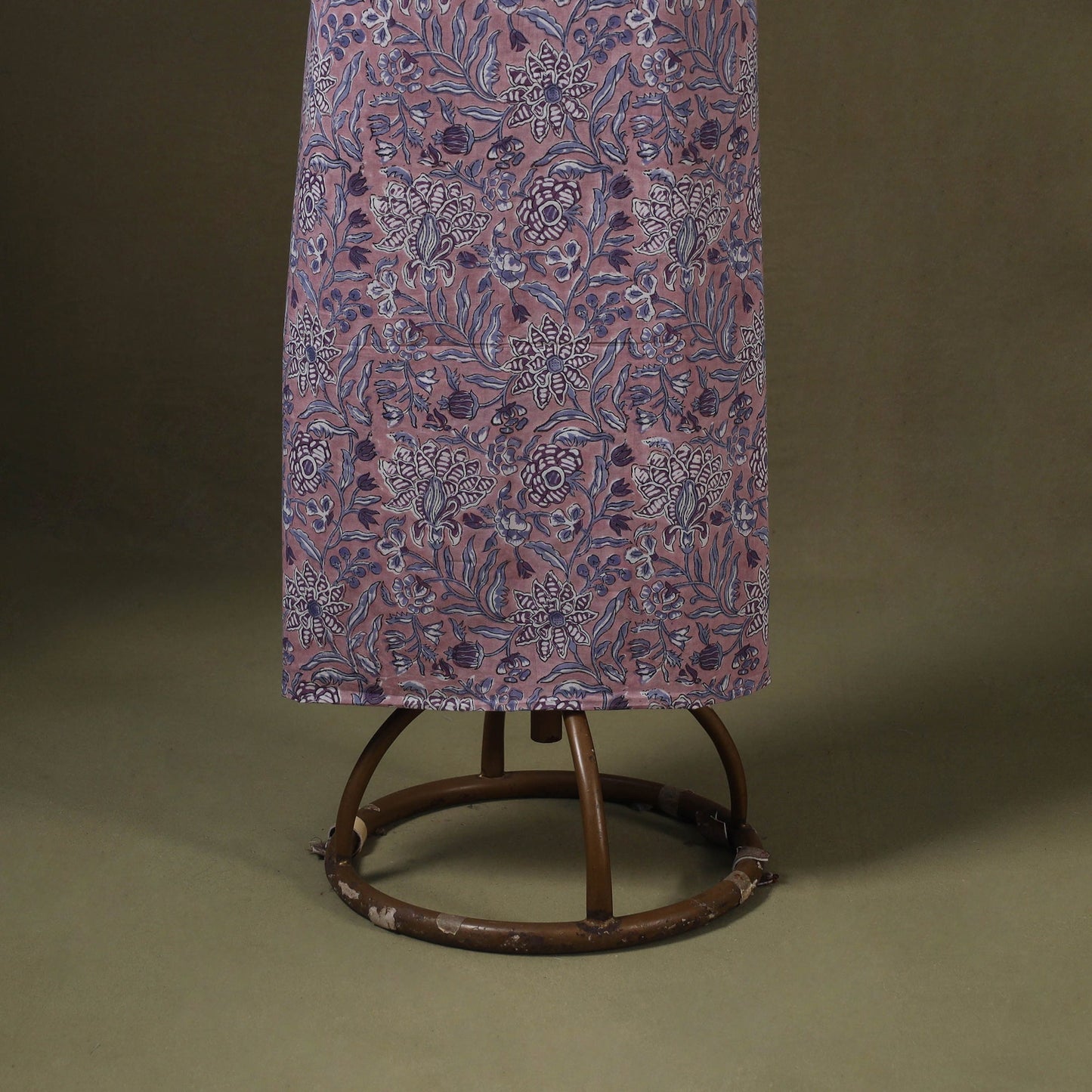 Blue Designer! Block Print Cotton Dress Material with Jewellery Set