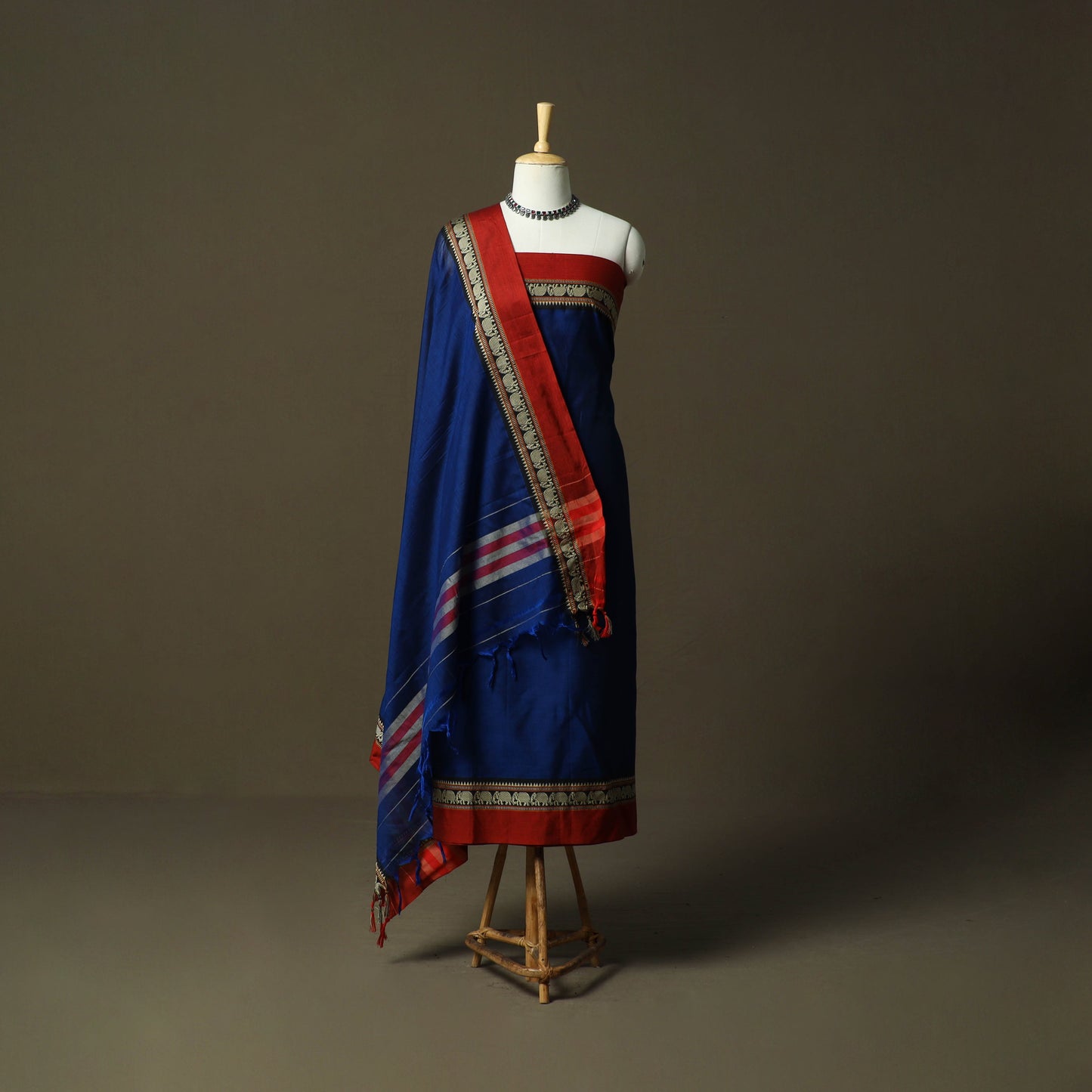 Dharwad cotton 3pc unstitched dress material with border 05